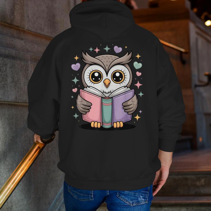 Cute Reading Owl Book Lover Teacher Librarian Bookworm Men Zip Up Hoodie Back Print, funny gift Cute Reading Owl Book Lover Teacher Librarian Bookworm Men Zip Up Hoodie Back Print, funny gift