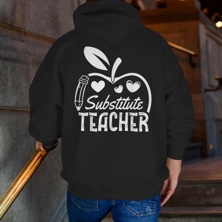 Cute Substitute Teacher Appreciation Men Women Men Zip Up Hoodie Back Print, funny gift Cute Substitute Teacher Appreciation Men Women Men Zip Up Hoodie Back Print, funny gift