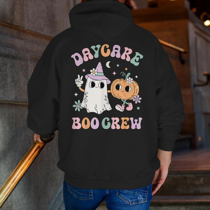 Daycare Boo Crew Groovy Halloween Floral Ghost Kid Teacher Men Zip Up Hoodie Back Print, Groovy Teacher Hoodies, funny gift Daycare Boo Crew Groovy Halloween Floral Ghost Kid Teacher Men Zip Up Hoodie Back Print, Groovy Teacher Hoodies, funny gift