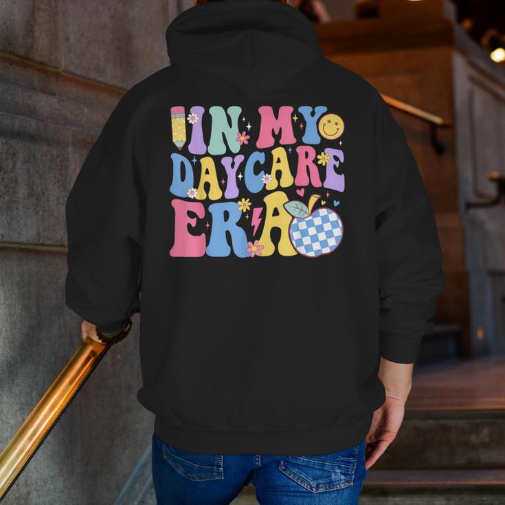 In My Daycare Era Groovy Teacher Daycare First Day Of School Men Zip Up Hoodie Back Print, Groovy Teacher Hoodies, funny gift