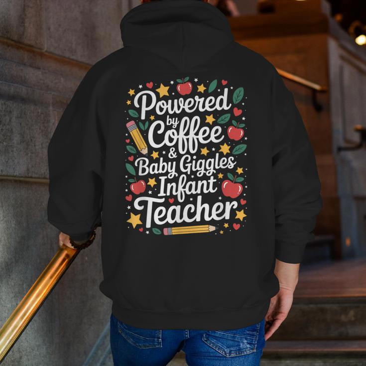 Daycare Provider Infant Teacher Quotes Toddler Teaching Men Zip Up Hoodie Back Print, funny gift
