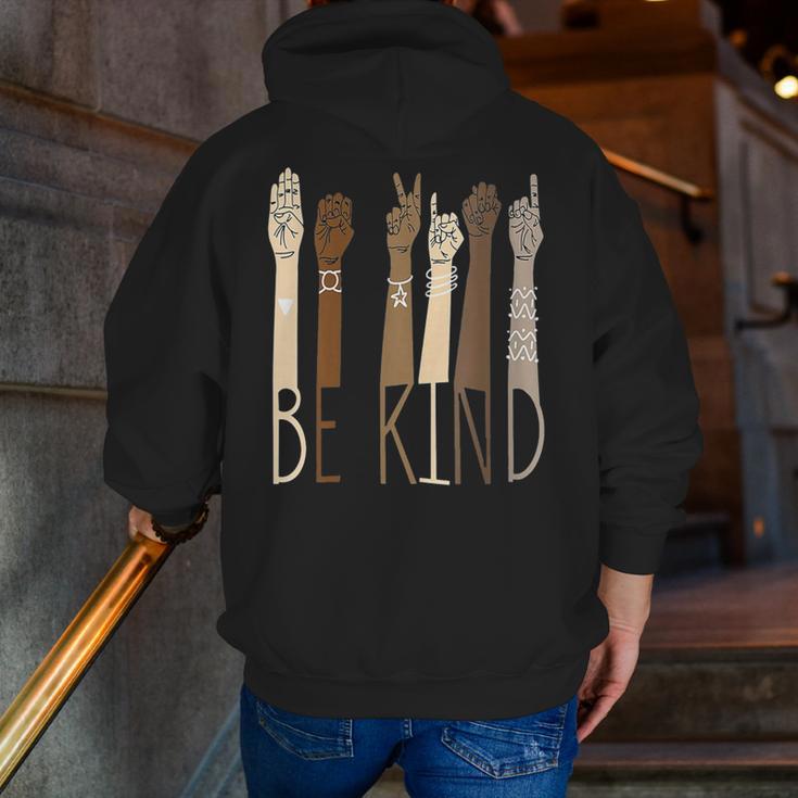 Deaf Be Kind Sign Language Hand Talking Teachers Interpreter Men Zip Up Hoodie Back Print, funny gift Deaf Be Kind Sign Language Hand Talking Teachers Interpreter Men Zip Up Hoodie Back Print, funny gift