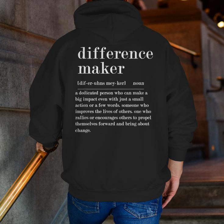 Difference Maker Definition Best Friend Teacher Life Men Zip Up Hoodie Back Print, funny gift