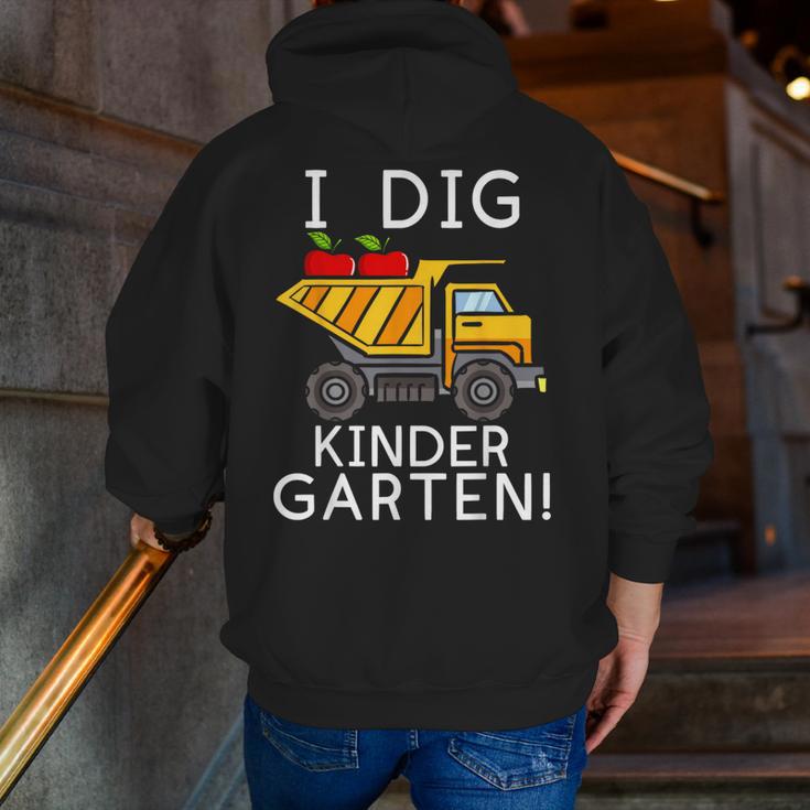 I Dig Kindergarten Student Teacher Construction First Day Men Zip Up Hoodie Back Print, funny gift