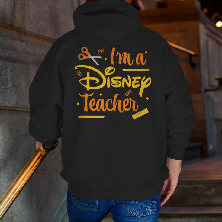 Disney Back To School I'm A Disney Teacher Crafty Logo Men Zip Up Hoodie Back Print, funny gift