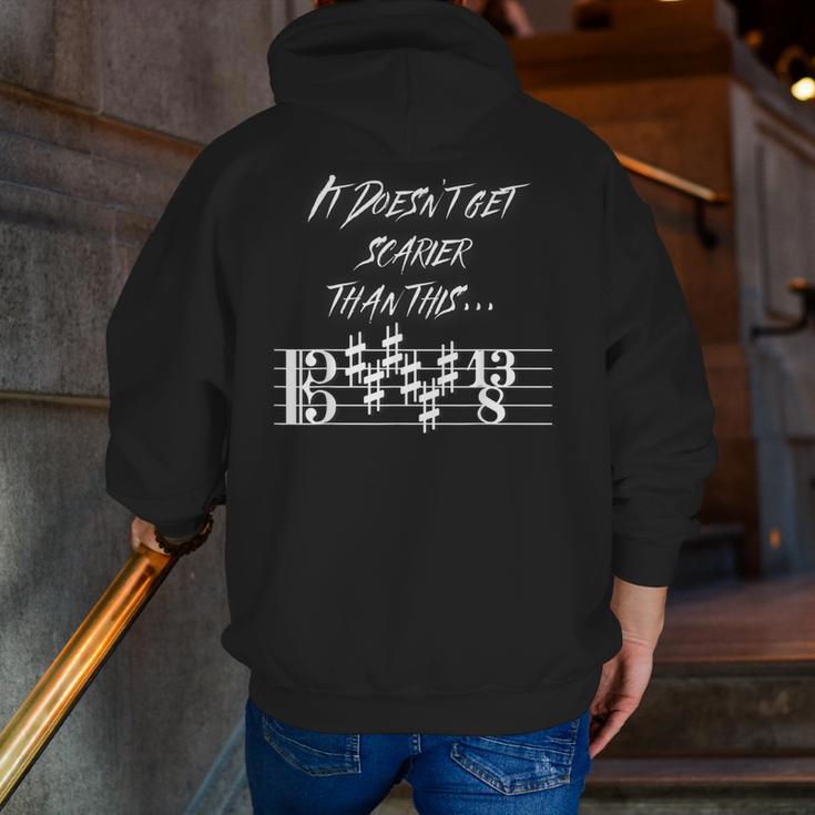 It Doesn't Get Scarier Halloween Music Teacher Costume For Men Women Men Zip Up Hoodie Back Print, funny gift