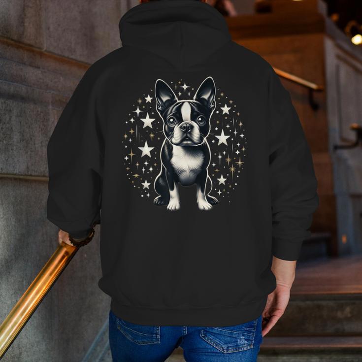 Dog Boston Terrier For Men Women Men Zip Up Hoodie Back Print, funny gift