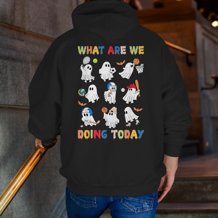 What Are We Doing Today Ghost PE Teacher Team Halloween Men Zip Up Hoodie Back Print, Pe Teacher Hoodies, funny gift What Are We Doing Today Ghost PE Teacher Team Halloween Men Zip Up Hoodie Back Print, Pe Teacher Hoodies, funny gift