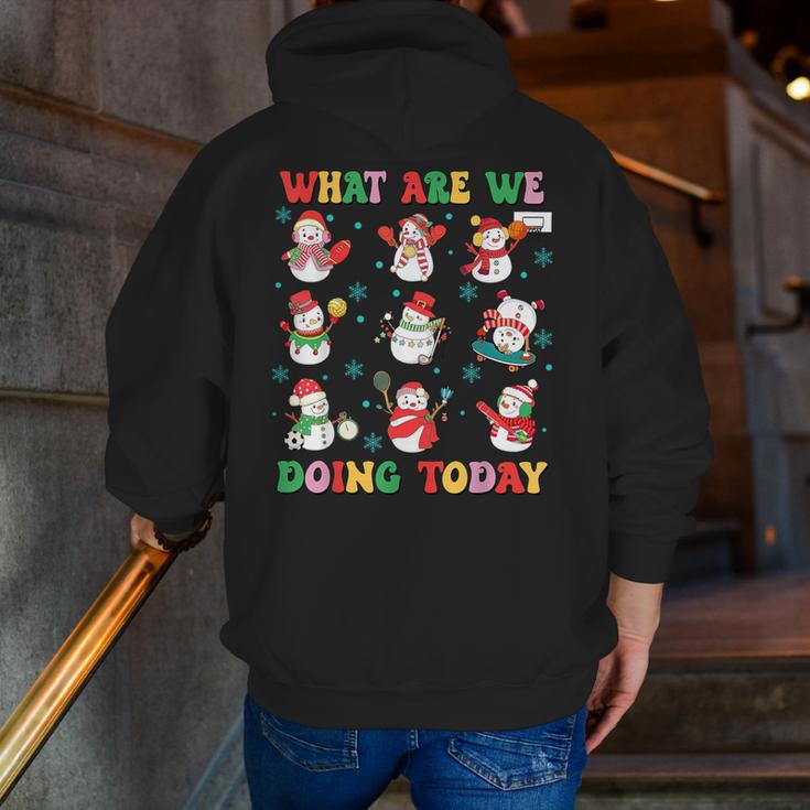 What Are We Doing Today PE Teacher Snowman Christmas Men Zip Up Hoodie Back Print, Pe Teacher Hoodies, funny gift What Are We Doing Today PE Teacher Snowman Christmas Men Zip Up Hoodie Back Print, Pe Teacher Hoodies, funny gift