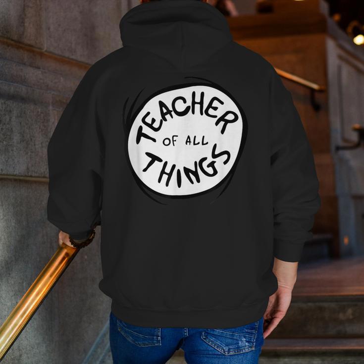 Dr Seuss Teacher Of All Things Red Emblem Men Zip Up Hoodie Back Print, funny gift