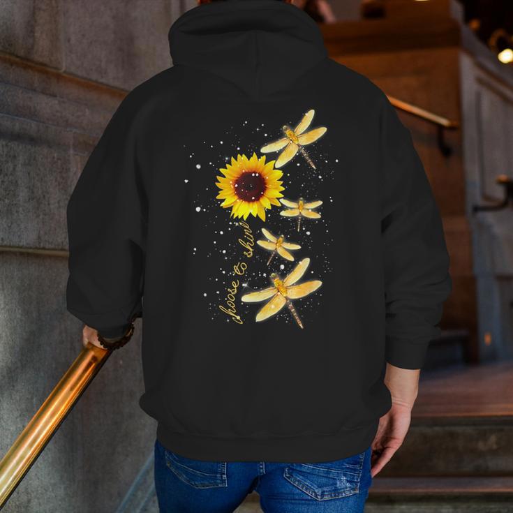 Dragonfly Sunflower Teacher Growth Mindset Choose To Shine Men Zip Up Hoodie Back Print, funny gift Dragonfly Sunflower Teacher Growth Mindset Choose To Shine Men Zip Up Hoodie Back Print, funny gift