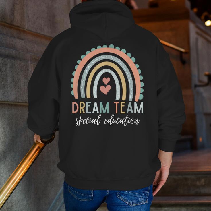 Dream Team Special Education Teacher ED SPED Squad Rainbow Men Zip Up Hoodie Back Print, funny gift