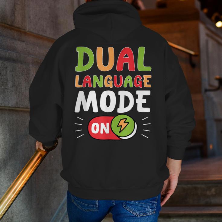 Dual Language Teacher Bilingual Teacher Men Zip Up Hoodie Back Print, funny gift