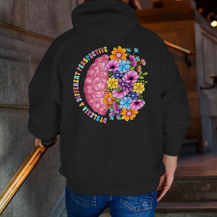 Dyslexia Different Perspective Reading Brain Floral Teacher Men Zip Up Hoodie Back Print, funny gift Dyslexia Different Perspective Reading Brain Floral Teacher Men Zip Up Hoodie Back Print, funny gift