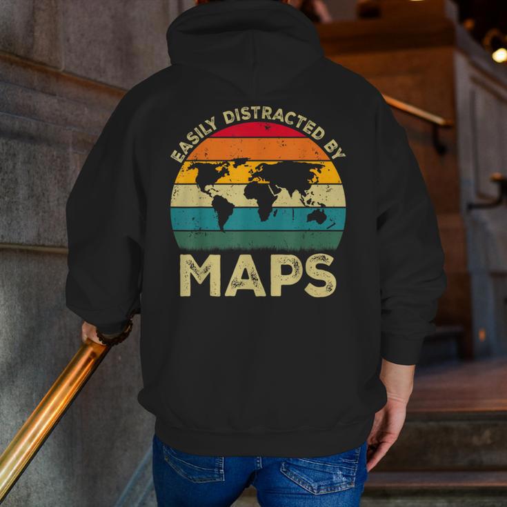 Easily Distracted By Maps Geography Teacher Men Zip Up Hoodie Back Print, funny gift Easily Distracted By Maps Geography Teacher Men Zip Up Hoodie Back Print, funny gift