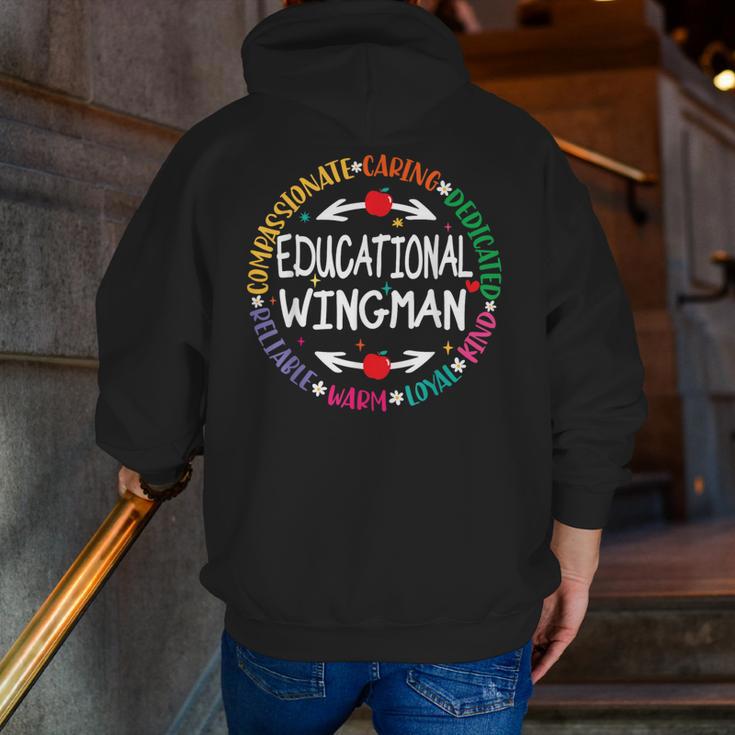 Educational Wingman Assistant Teaching a School Teacher Aide Men Zip Up Hoodie Back Print, funny gift Educational Wingman Assistant Teaching a School Teacher Aide Men Zip Up Hoodie Back Print, funny gift