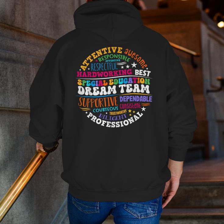 Educators Special Ed Teacher Special Education Dream Team Men Zip Up Hoodie Back Print, funny gift