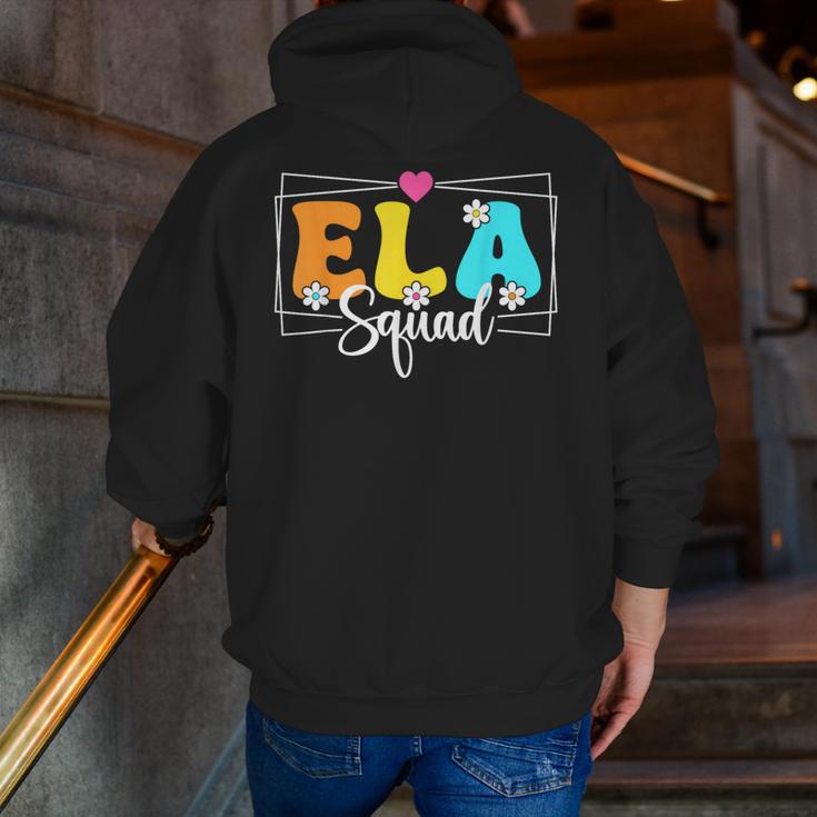 ELA Squad Teacher Back To School English Language Arts Men Zip Up Hoodie Back Print, English Teacher Hoodies, funny gift