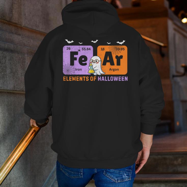 Elements Of Halloween Fear Periodically Chemistry Teacher Men Zip Up Hoodie Back Print, funny gift