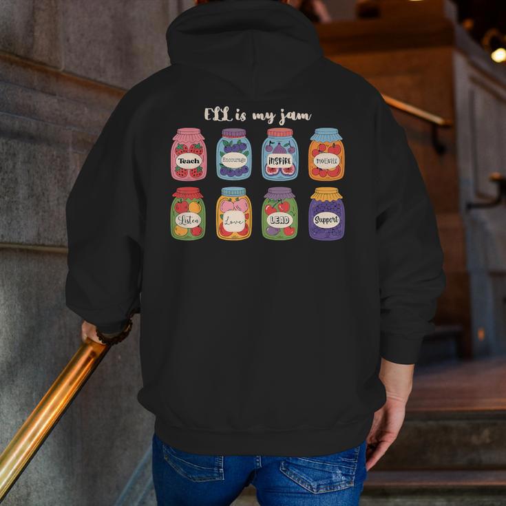ELL Is My Jam English Language Learner Aide ELL Teacher Men Zip Up Hoodie Back Print, English Teacher Hoodies, funny gift