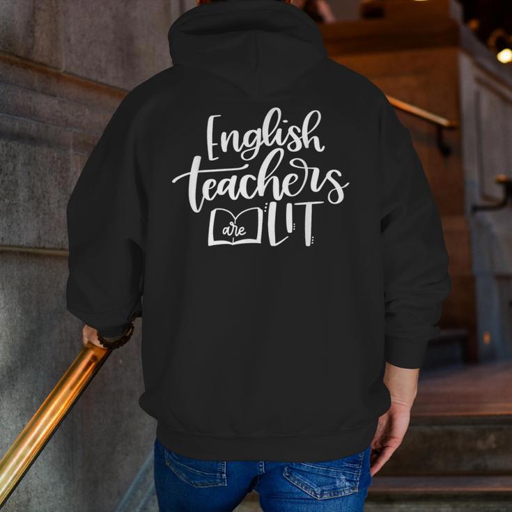 English Teachers Are Lit Teacher Appreciation Men Zip Up Hoodie Back Print, English Teacher Hoodies, funny gift