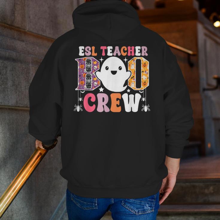 ESL Teacher Boo Crew Halloween Costume Men Zip Up Hoodie Back Print, Esl Teacher Hoodies, funny gift