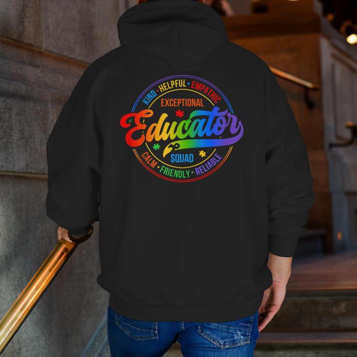 Exceptional Educator Squad Special Education Teacher Autism Men Zip Up Hoodie Back Print, funny gift