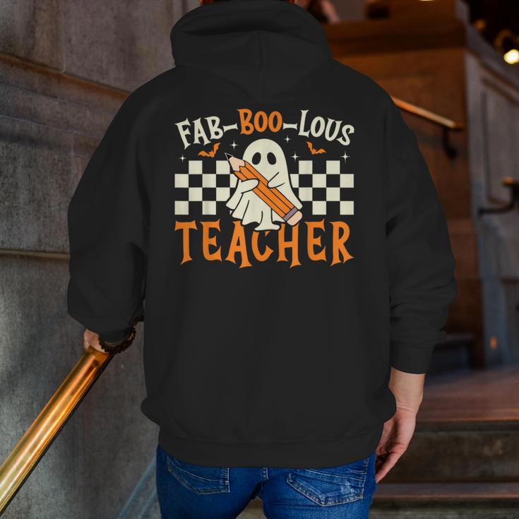 Fab Boo Lous Teacher Retro Ghost Spooky Halloween Costume Men Zip Up Hoodie Back Print, funny gift Fab Boo Lous Teacher Retro Ghost Spooky Halloween Costume Men Zip Up Hoodie Back Print, funny gift