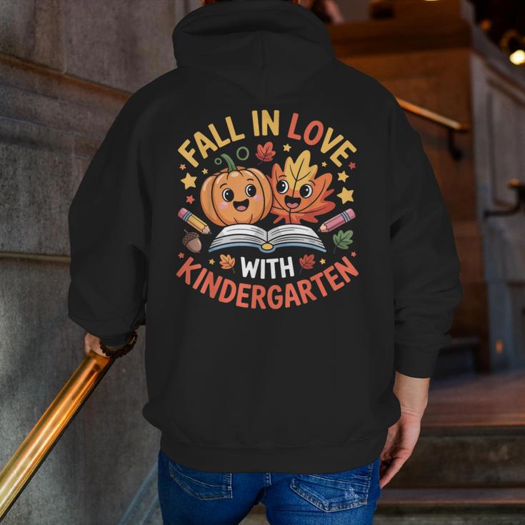 Fall In Love With Kindergarten Autumn Kindergarten Teacher Men Zip Up Hoodie Back Print, funny gift Fall In Love With Kindergarten Autumn Kindergarten Teacher Men Zip Up Hoodie Back Print, funny gift