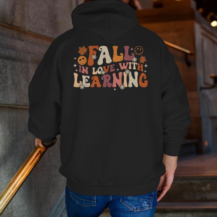 Fall In Love With Learning Autum Thanksgiving Teacher Kids Men Zip Up Hoodie Back Print, funny gift Fall In Love With Learning Autum Thanksgiving Teacher Kids Men Zip Up Hoodie Back Print, funny gift