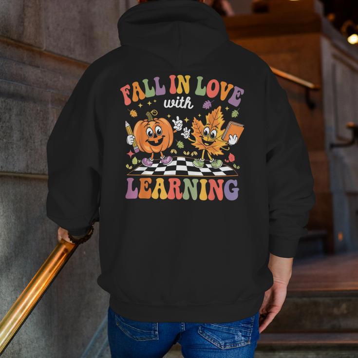 Fall In Love With Learning Autumn Fall Season Teacher Men Zip Up Hoodie Back Print, funny gift Fall In Love With Learning Autumn Fall Season Teacher Men Zip Up Hoodie Back Print, funny gift