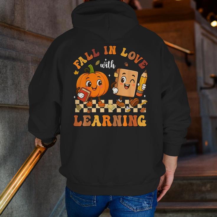 Fall In Love With Reading Book Autumn Pumpkins And Teachers Men Zip Up Hoodie Back Print, funny gift Fall In Love With Reading Book Autumn Pumpkins And Teachers Men Zip Up Hoodie Back Print, funny gift