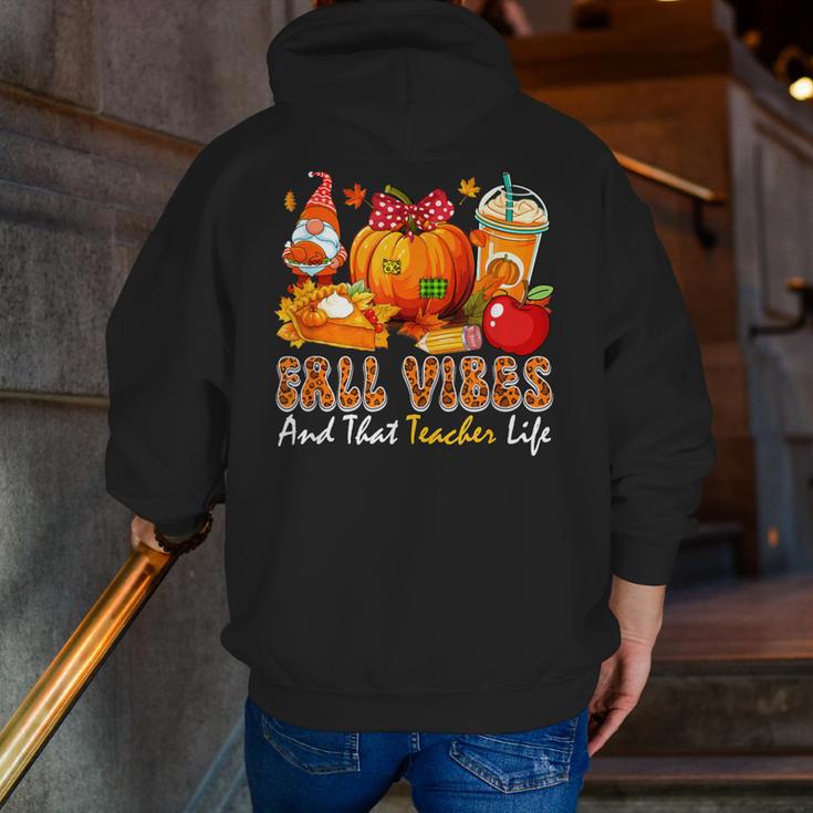 Fall Vibes Costume Teacher Thanksgiving Leopard Gnome Men Zip Up Hoodie Back Print, funny gift Fall Vibes Costume Teacher Thanksgiving Leopard Gnome Men Zip Up Hoodie Back Print, funny gift