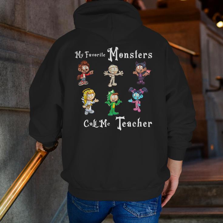 My Favorite Monsters Call Me Teacher Thank Mummy Vampire Bat Men Zip Up Hoodie Back Print, funny gift My Favorite Monsters Call Me Teacher Thank Mummy Vampire Bat Men Zip Up Hoodie Back Print, funny gift