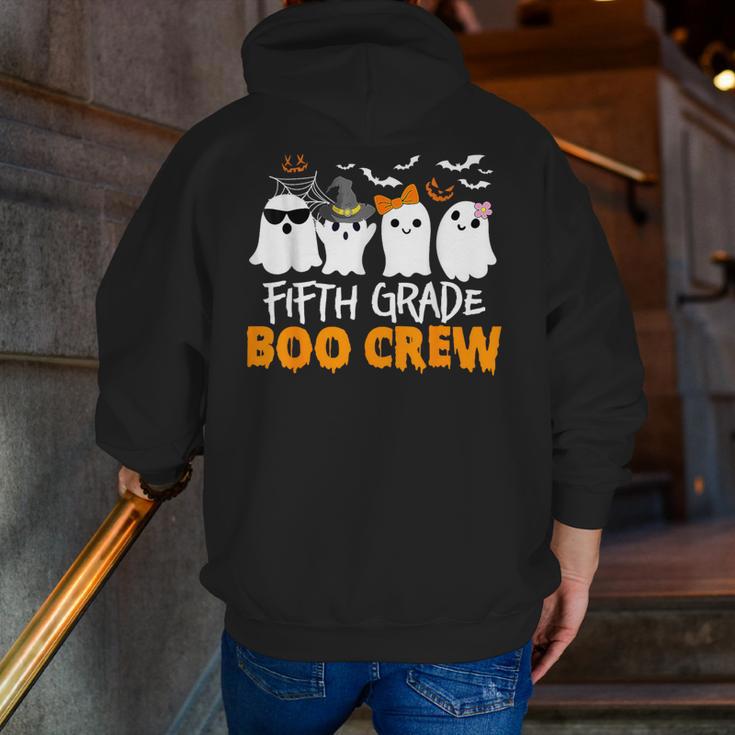 Fifth Grade Boo Crew Halloween Teacher Costume Men Zip Up Hoodie Back Print, funny gift