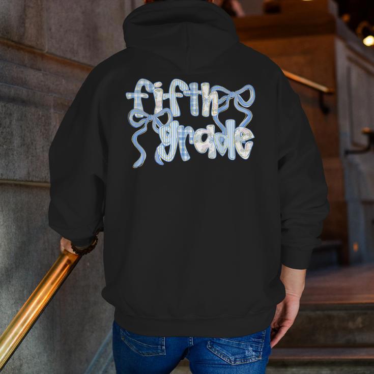 Fifth Grade Team Coquette Bow 5th Grade Teacher Girl Kid Men Zip Up Hoodie Back Print, funny gift