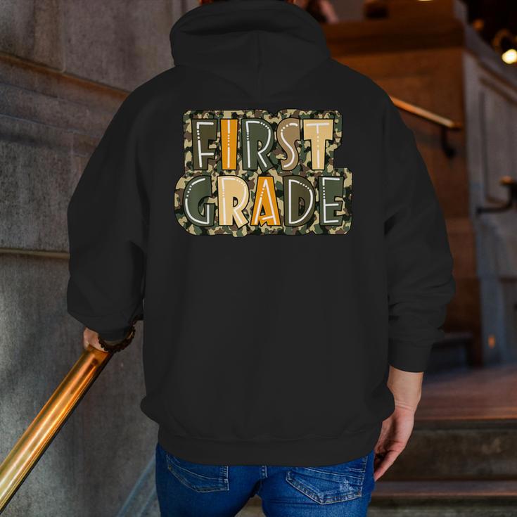 First 1St Grade Camo Camouflage Boy Teacher Back To School Men Zip Up Hoodie Back Print, First Grade Teacher Hoodies, funny gift First 1St Grade Camo Camouflage Boy Teacher Back To School Men Zip Up Hoodie Back Print, First Grade Teacher Hoodies, funny gift