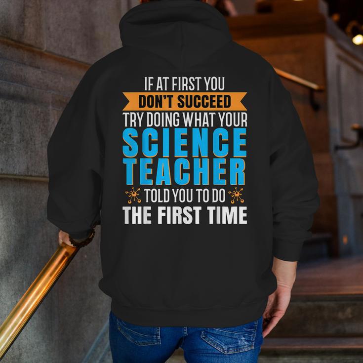 If At First You Don't Succeed Try Doing What Science Teacher Men Zip Up Hoodie Back Print, Science Teacher Hoodies, funny gift If At First You Don't Succeed Try Doing What Science Teacher Men Zip Up Hoodie Back Print, Science Teacher Hoodies, funny gift