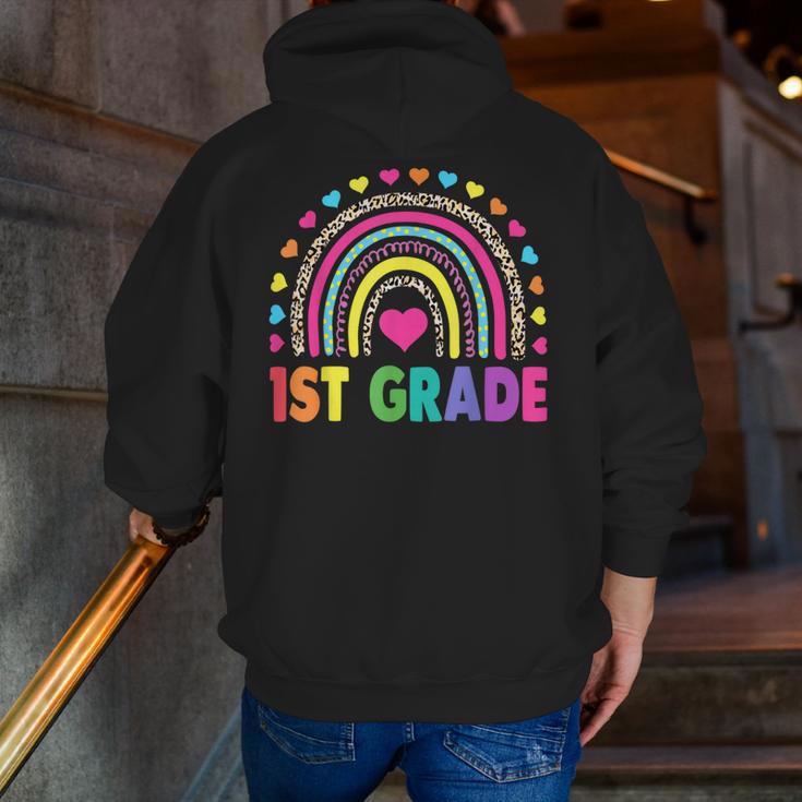 First Grade Rainbow Girls Boys Teacher Team 1st Grade Squad Men Zip Up Hoodie Back Print, First Grade Teacher Hoodies, funny gift First Grade Rainbow Girls Boys Teacher Team 1st Grade Squad Men Zip Up Hoodie Back Print, First Grade Teacher Hoodies, funny gift
