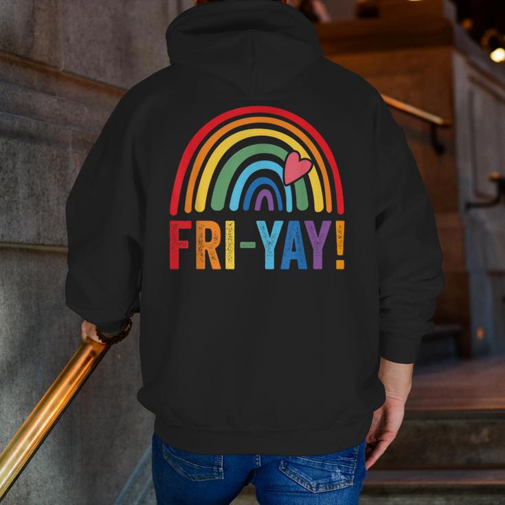 Fri-Yay Friyay Rainbow Colors Teacher Childrens Fun Designs Men Zip Up Hoodie Back Print, funny gift Fri-Yay Friyay Rainbow Colors Teacher Childrens Fun Designs Men Zip Up Hoodie Back Print, funny gift