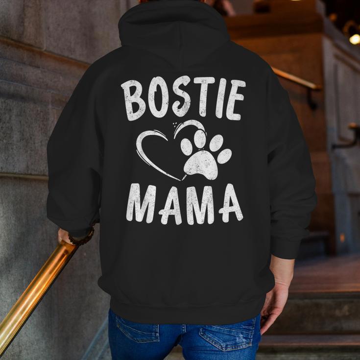 Fun Bostie Mama Dog Lover Apparel Boston Terrier Mom Men Zip Up Hoodie Back Print, Boston Terrier Mom Hoodies, funny gift