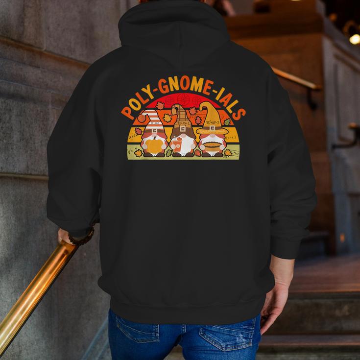 Fun Polynomial Calculus Algebra Poly-Gnome-Ials Math Teacher Men Zip Up Hoodie Back Print, funny gift