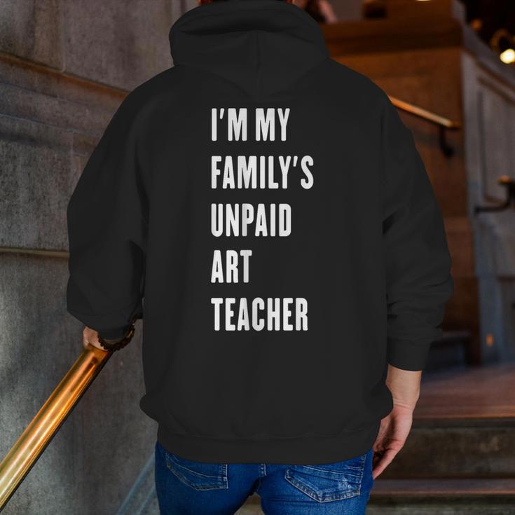 Funny Art Teacher Men Zip Up Hoodie Back Print, funny gift