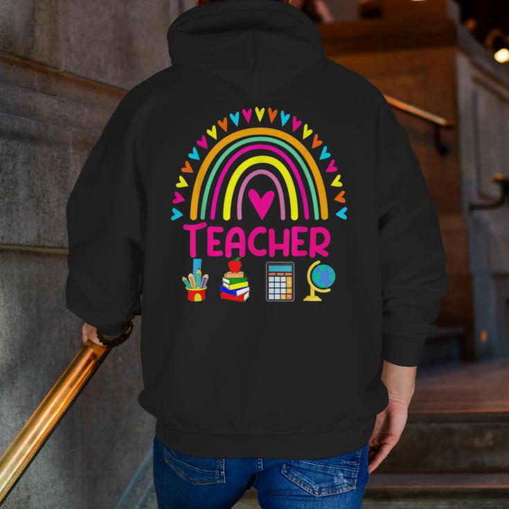 Future Kids Career Teacher Rainbow Boy Girl Graduations Men Zip Up Hoodie Back Print, Future Teacher Hoodies, funny gift
