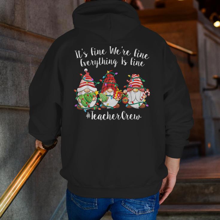 Gnome It's Fine I'm Fine Everything Is Fine Teacher Xmas Men Zip Up Hoodie Back Print, funny gift Gnome It's Fine I'm Fine Everything Is Fine Teacher Xmas Men Zip Up Hoodie Back Print, funny gift
