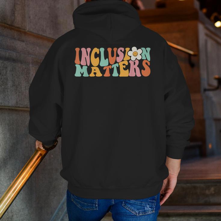 Gnoovy Vintage Inclusion Matters Special Education Teacher Men Zip Up Hoodie Back Print, funny gift Gnoovy Vintage Inclusion Matters Special Education Teacher Men Zip Up Hoodie Back Print, funny gift