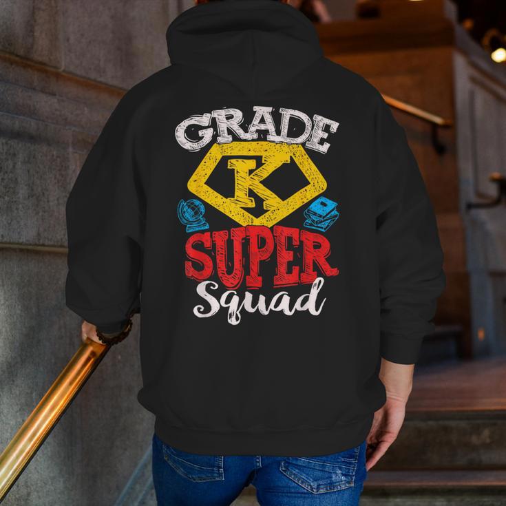 Grade K Super Squad Superhero Kindergarten Teacher Team Men Zip Up Hoodie Back Print, Super Teacher Hoodies, funny gift Grade K Super Squad Superhero Kindergarten Teacher Team Men Zip Up Hoodie Back Print, Super Teacher Hoodies, funny gift