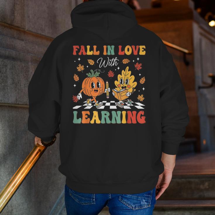 Groovy Fall In Love With Learning Autumn Pumpkin Teacher Men Zip Up Hoodie Back Print, Groovy Teacher Hoodies, funny gift Groovy Fall In Love With Learning Autumn Pumpkin Teacher Men Zip Up Hoodie Back Print, Groovy Teacher Hoodies, funny gift