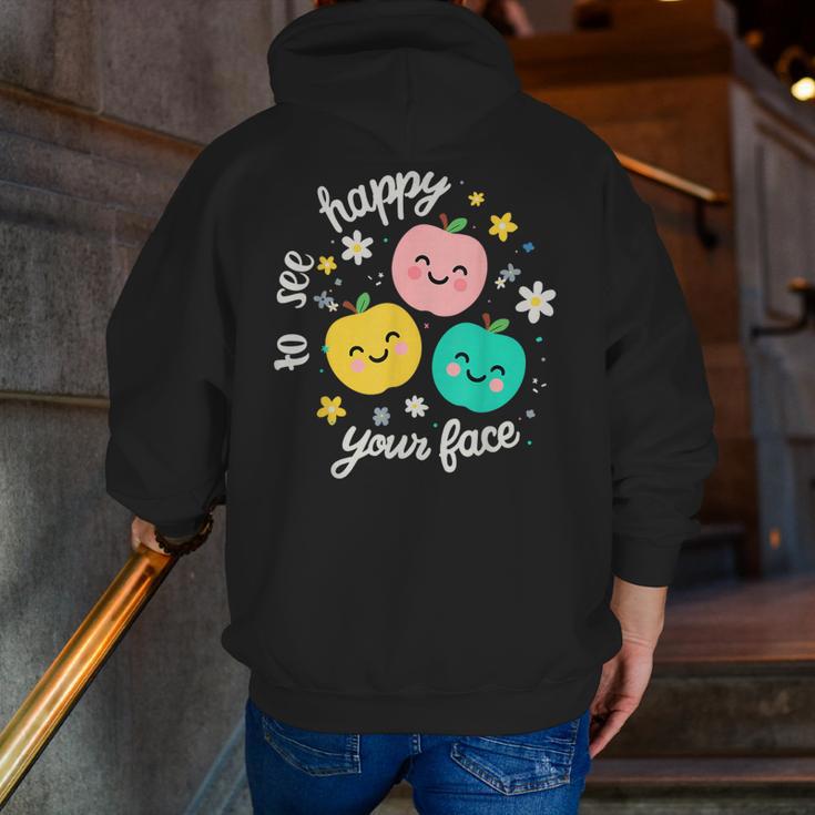 Groovy Happy To See Your Face Teacher School Appreciation Men Zip Up Hoodie Back Print, Groovy Teacher Hoodies, funny gift