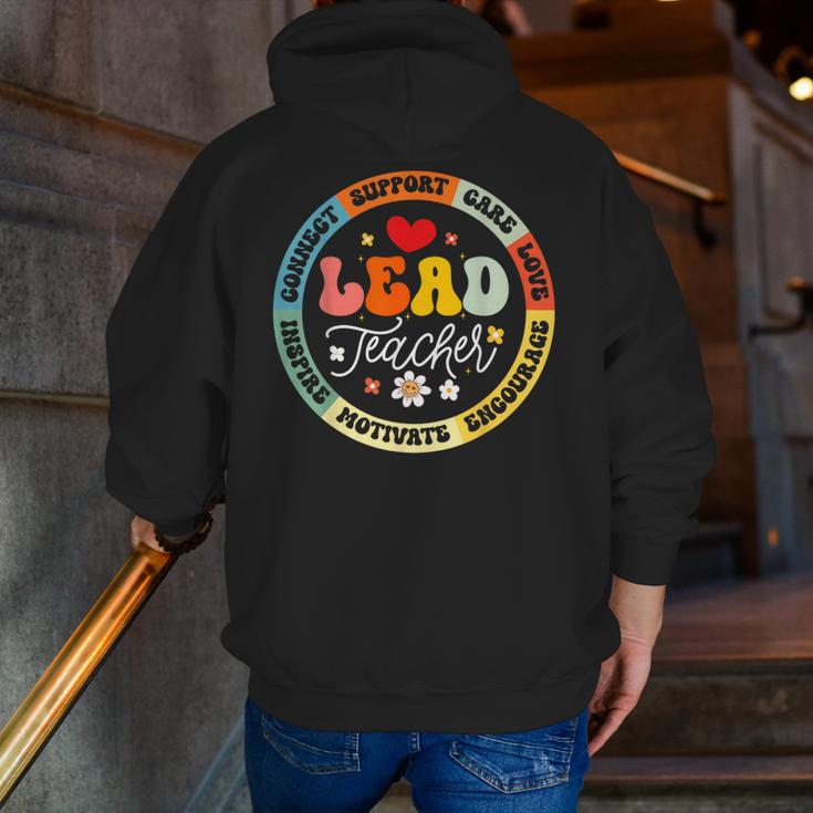 Groovy Lead Teacher Appreciation Back To School Men Zip Up Hoodie Back Print, Groovy Teacher Hoodies, funny gift